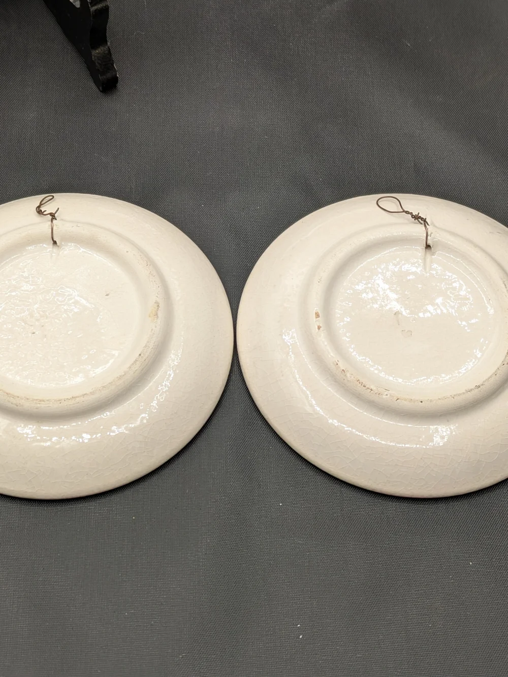 Hand-Painted Floral Ceramic Plates - Blue Trim Vtg Norwegian